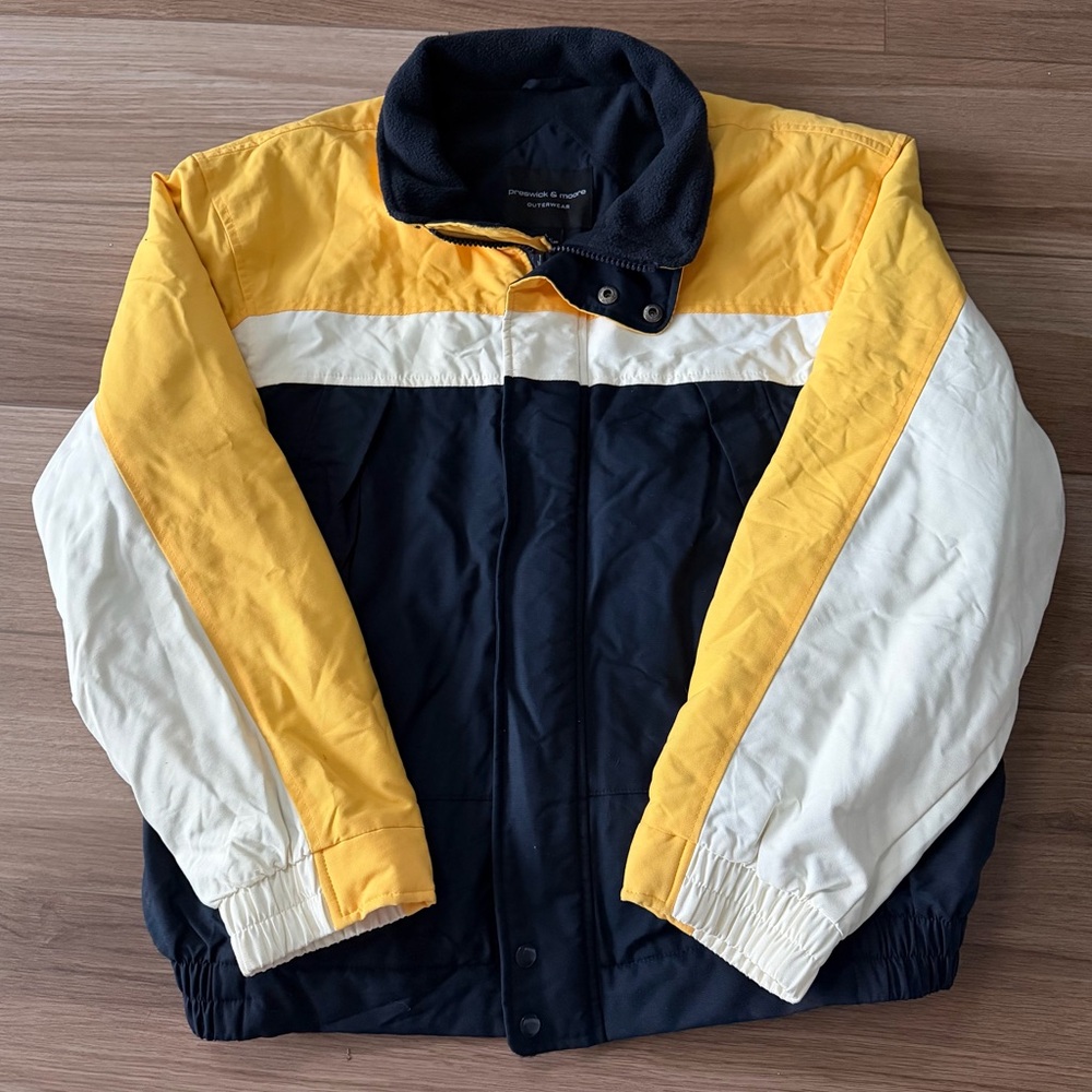 Vintage Preswick & Moore Navy Yellow Colorblock Ski Jacket